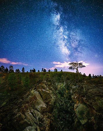 Sunset Crater and Stars